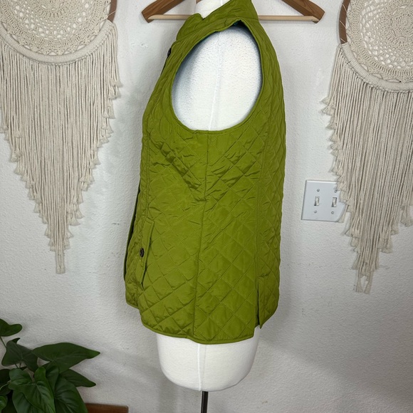 J Jill green quilted detail vest petite medium - Picture 2 of 5